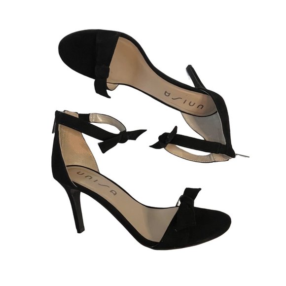 Unisa Shoes - Unisa Ankle Strap Heels Black Velour 7.5
